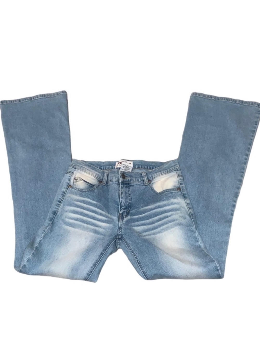 Y2K Hydraulic Extreme Acid Wash Whisker Front Stain Back Bootcut Jeans 4 Grunge